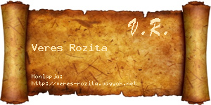Veres Rozita névjegykártya